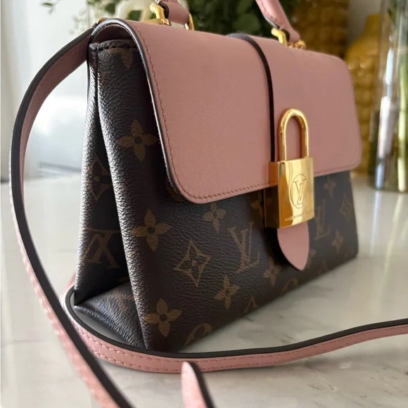 Authentic Louis Vuitton Brown Monogram & Pink Top-Handle Satchel - Picture 4 of 7